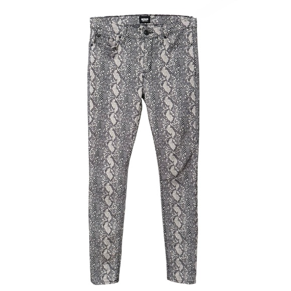Hudson Nico Midrise Snake Print Super Skinny Pants Gray Black Size 27 - Picture 1 of 6